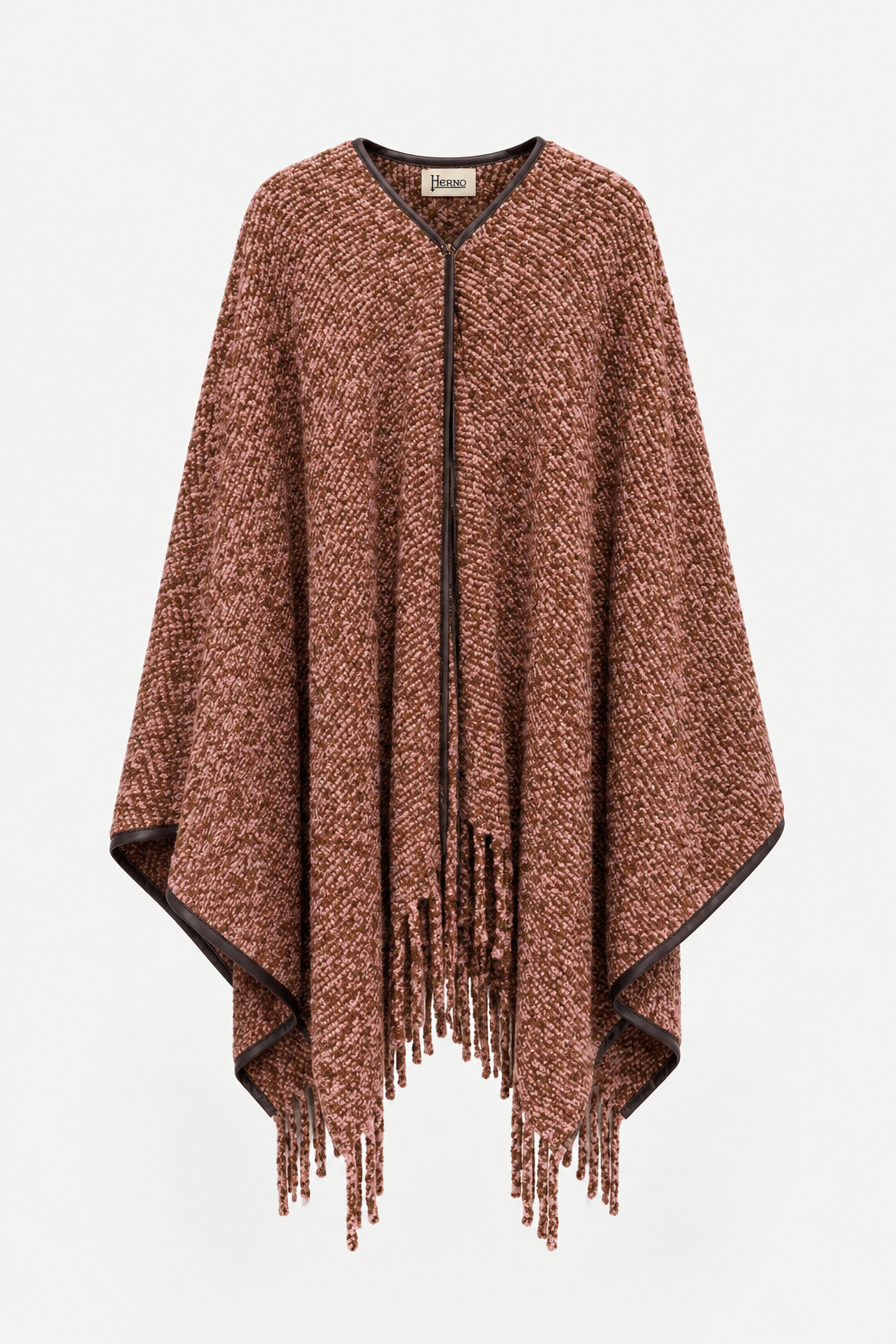 Manteau Herno rose et marron retouché