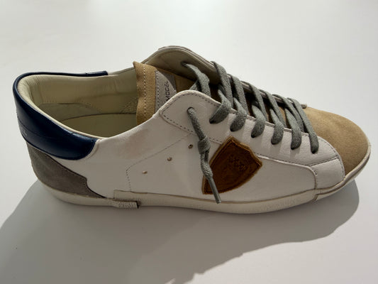 basket Philippe Model - PRLU WX57 mixage blanc bleu