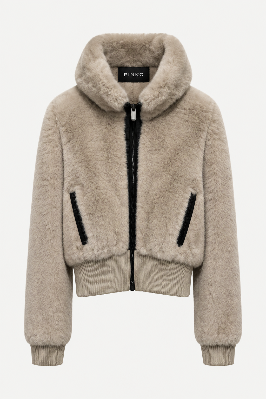 Bomber Pinko Bagels beige grisé retouché