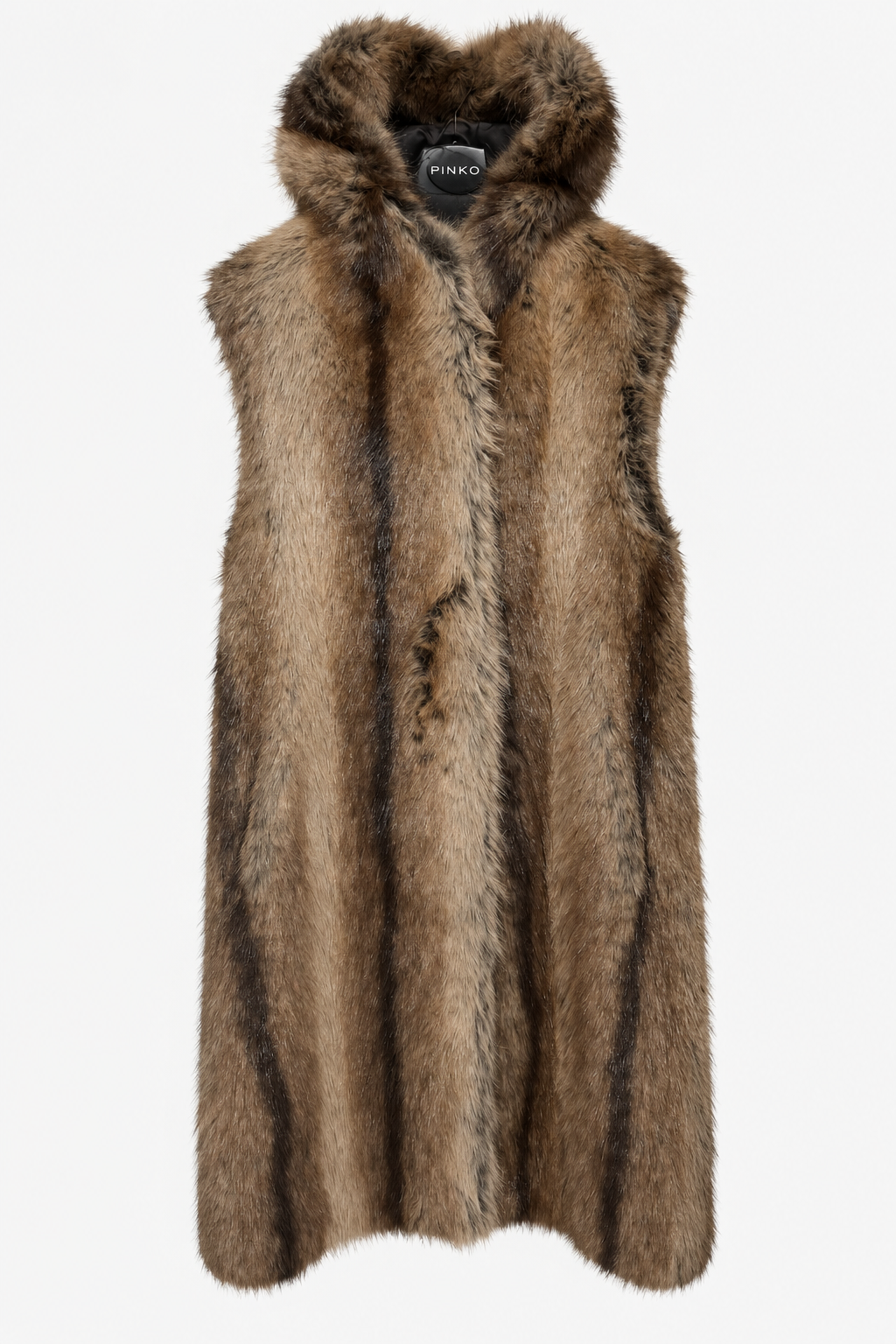 Gilet long Pinko Galearis beige retouché