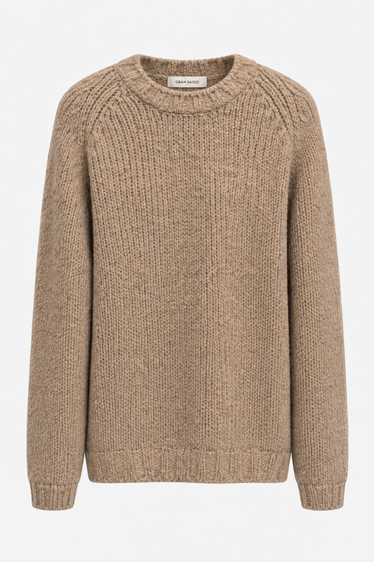 Pull Gran Sasso col rond 10270 beige retouché