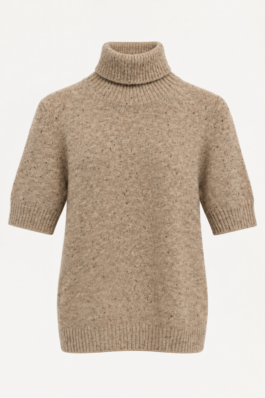 Pull Gran Sasso col roulé 23261 beige retouché