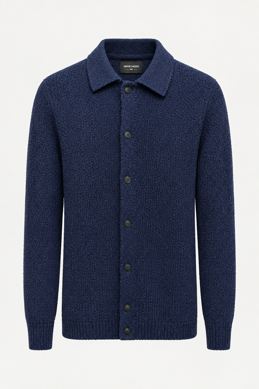 Veste-chemise Gran Sasso 10191 bleue retouchée